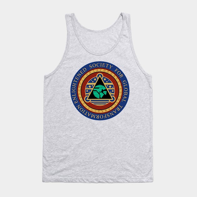 Retro Vintage Enlightened Society for Global Transformation Las Vegas Tank Top by StudioPM71